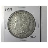 1891 Morgan Silver Dollar