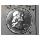 1963 Silver Proof Franklin Half Dollar