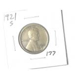 1921-S Lincoln Wheat Cent