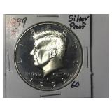 1999-S 90% Silver Proof Kennedy Half Dollar
