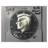 2005-S 90% Silver Proof Kennedy Half Dollar