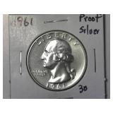 1961 Silver Proof Washington Quarter