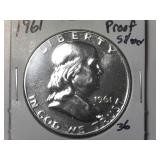 1961 Silver Proof Franklin Half Dollar