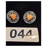 .925 Mexico Silver World Coral Earrings