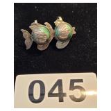 .925 Mexico Sterling Silver Fish Earrings