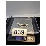 Vintage .925 Sterling Silver Dachshund Pin