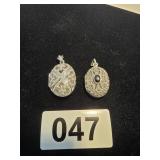 .925 Sterling Silver Oval Locket Pendants ( 2 )