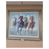 Oil on Canvas Horse Jockey Painting