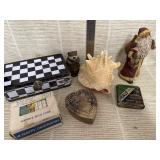 Vintage tobacco can seashell and more