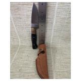 Knife with leather case made in Pakistan
