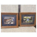 2 small oak framed pictures