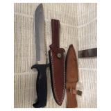 Knife and two leather cases