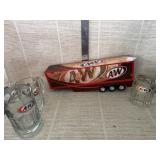 A&W trailer and glasses trailer is plastic