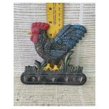 Vintage Cast Iron Rooster Wall Mounted Key Holder