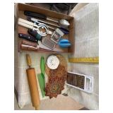 Rolling Pin, Knives, Tongs, Grater, and More