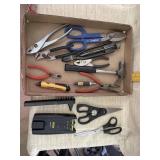 Scissors, Voltage Tester, Hammer, Pliers, and
