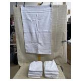 9 White Hand Towels