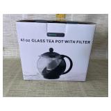 Servappetit 41oz Glass Tea Pot with Filter