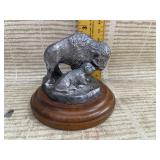 Michael Ricker Pewter Sculpture of Bison & Calf