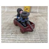 Vintage Cast Iron Miniature Wagon with Amish Boy
