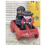Vintage Cast Iron Miniature Wagon with Amish Boy