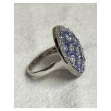 Sterling Silver Tanzanite & White Tanzanite Ring