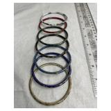 Enameled Flower Bangle Set of 7