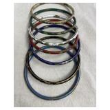 Enameled Flower Bangle Set of 7