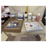 Paint, Turpenoid, Pink Soap, Crackle Paste, and