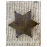 Vintage 6 Pointed Star Brass Badge