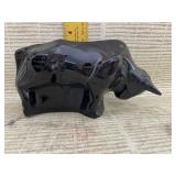Vintage Crystal Black Bull Figurine