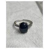 Sterling Silver Gemstone Ring Size 9