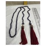 Heidi Daus Gemstone Lariat Necklace with Tassels
