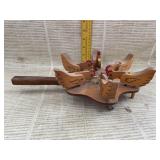 Vintage Handmade Chickens Pecking Paddle