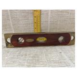 Vintage Sheffield Mahogany and Brass Bound Level