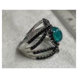 Sterling Silver Gemstone Ring Size 8