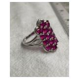 Sterling Silver Gemstone Ring Size 9