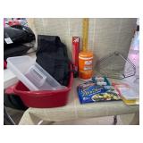 Disinfecting Wipes, Tub, Caddy, Lighters, and