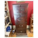 Wood Filing Cabinet with Key