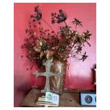 Cross, Vases, Birds on Tree