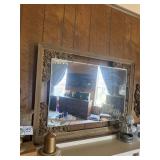 Mirror, Candle Sconces, Vase, Books