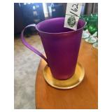 Aluminum Pitcher with 6 Multi Colored Plates
