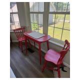 Red Table with 2 Chairs