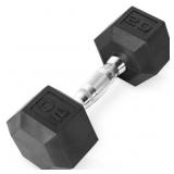 New Hex Rubber Dumbbell with Metal Handles 20LBS New Hex Rubber Dumbbell with Metal Handles 20LBS