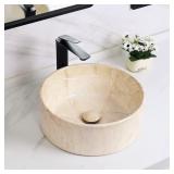 New 6'' Marbling Round Vessel Sink with Pop Up New 6'' Marbling Round Vessel Sink with Pop Up