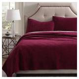 New Pure Velvet Red Full/Queen Set- 3 Piece New Pure Velvet Red Full/Queen Set- 3 Piece
