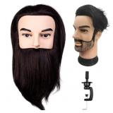 New Human Hair Male Mannequin Head with Beard New Human Hair Male Mannequin Head with Beard
