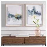 New (Set of 2) 16' x 20' Blue and Gold Wall Decor New (Set of 2) 16' x 20' Blue and Gold Wall Decor