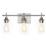 New Henveton 3-Light Vanity Light Brushed Nickel New Henveton 3-Light Vanity Light Brushed Nickel