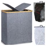 New Double Laundry Hamper with Lid, Divided New Double Laundry Hamper with Lid, Divided